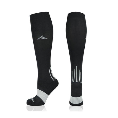 Newzill knee-high 24-seven compression socks black with gray stripes