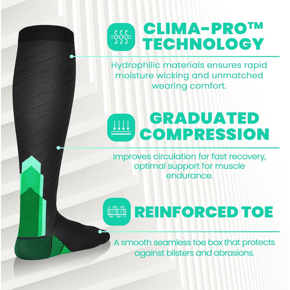 Swag Compression Socks (20-30mmHg) - Wild-GreenFlame