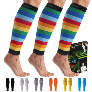 Calf Sleeves (20-30mmHg) - [3-pairs] Rainbow