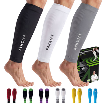 Calf Sleeves (20-30mmHg) - [3-pairs] Black/White/Gray