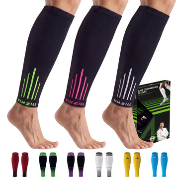 Calf Sleeves (20-30mmHg) - [3-pairs] White/Pink/Green