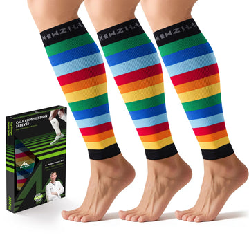 Calf Sleeves (20-30mmHg) - [3-pairs] Rainbow