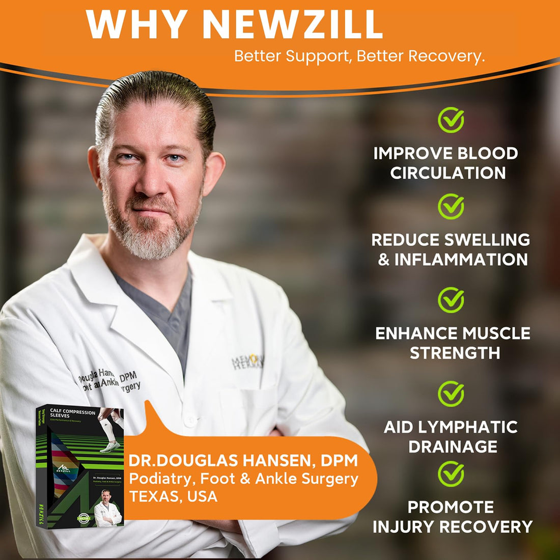 Calf Sleeves (20-30mmHg) - [3-pairs] White/Pink/Green