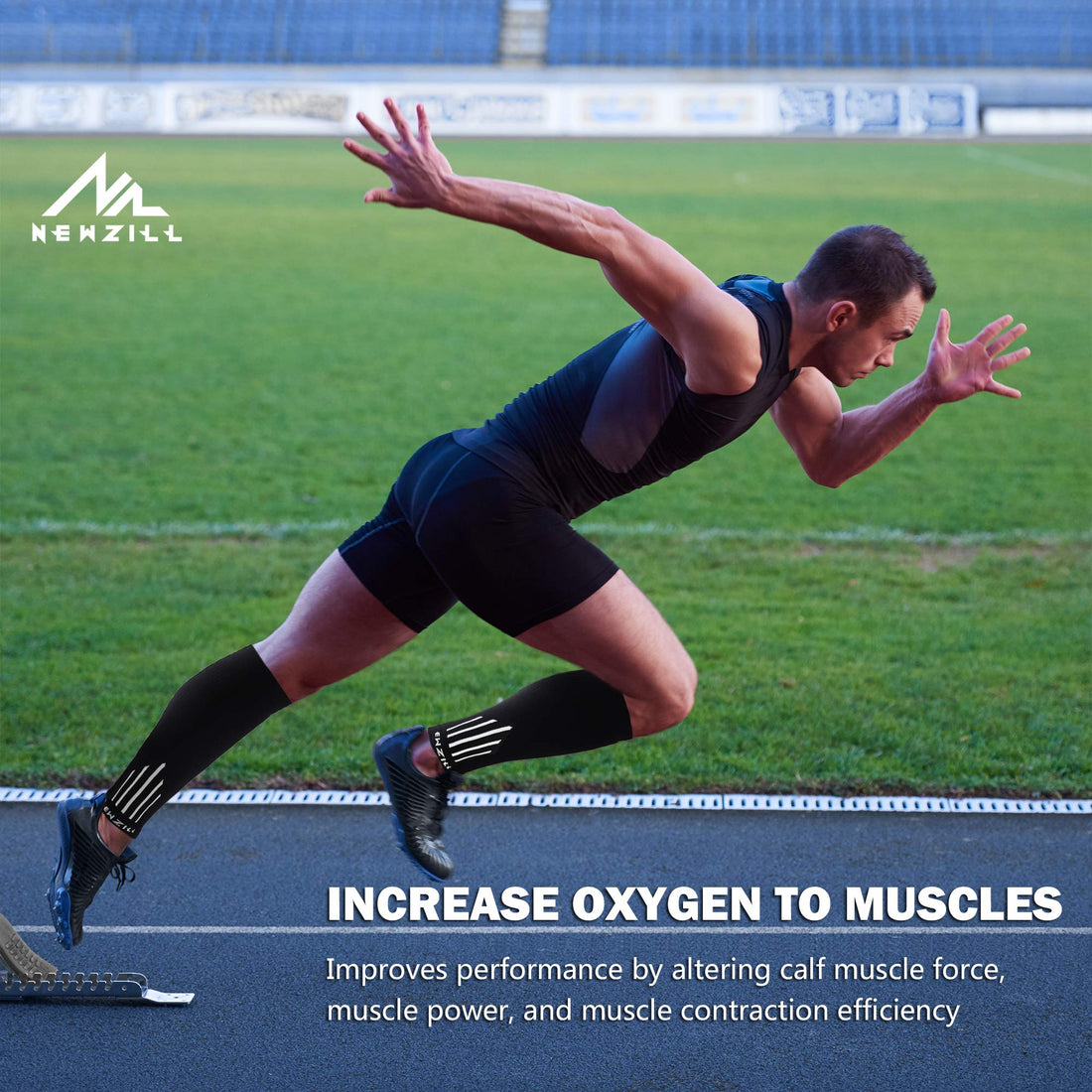 Calf  Sleeves (20-30mmHg) - Black/White